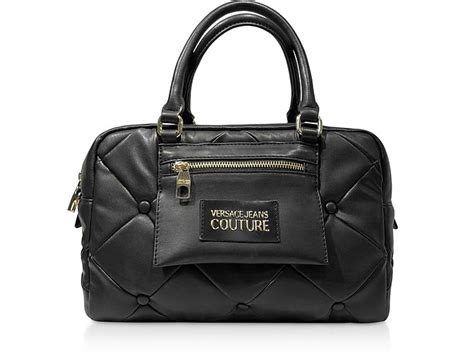 versace jeans couture quilted nappa satchel bag|Versace designer shoulder bag.